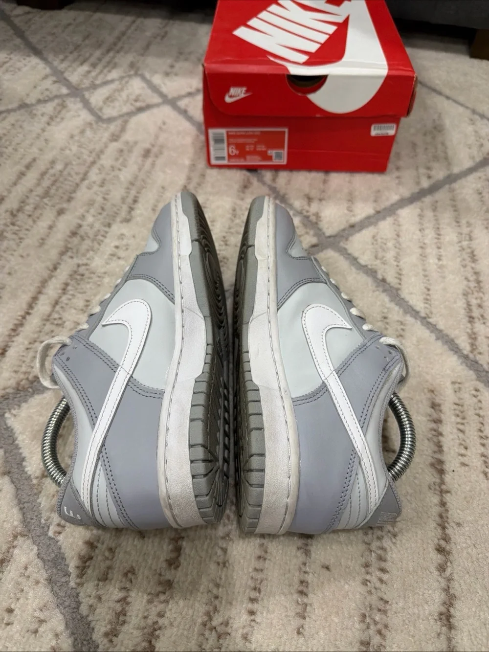 Nike Dunk Low Two Tone Gray White Sneaker DH9765-001 Size Kids 6Y / Womens 7.5